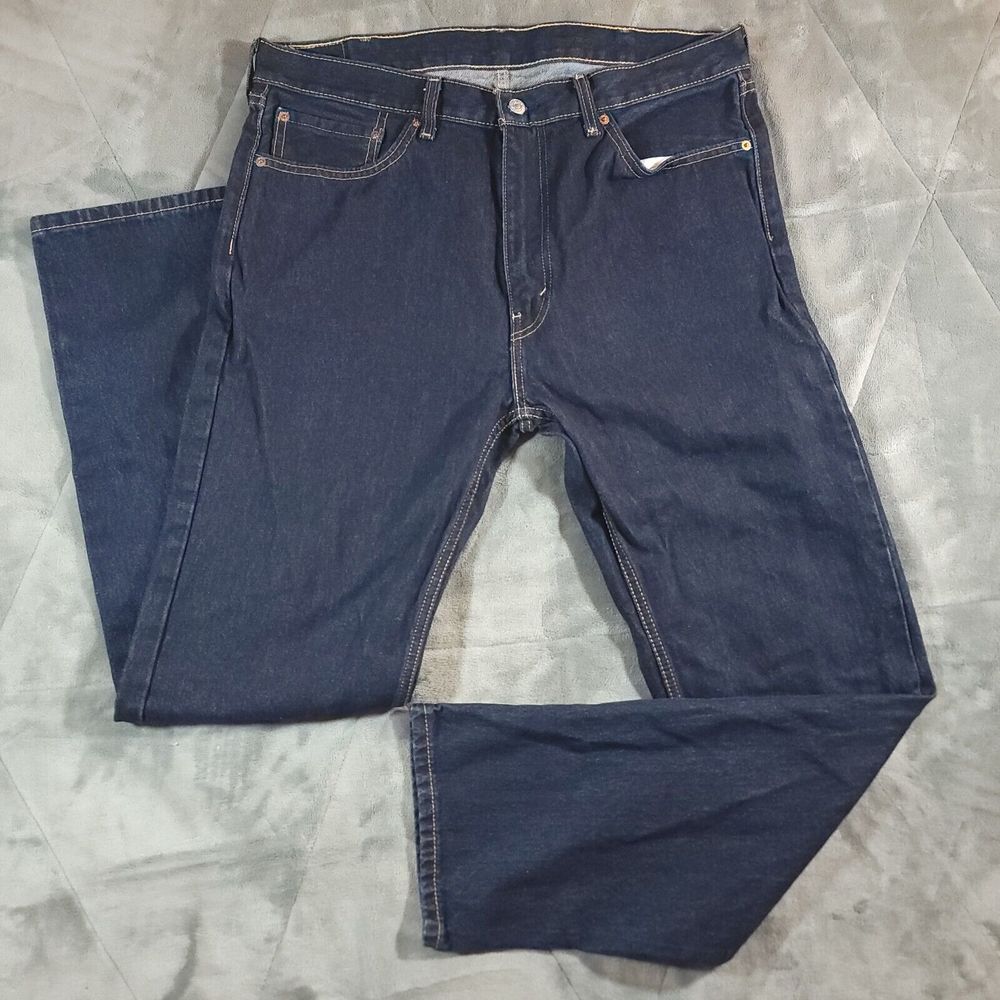 Levis 505 Jeans Mens 38x33* Regular Straight American Workwear Dark Denim